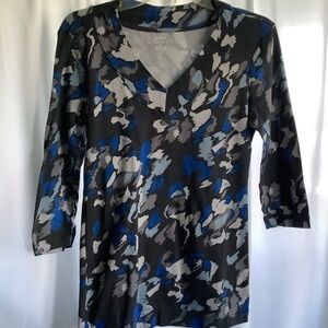 Daisy Fuentes Blue and Gray Graphic Tunic